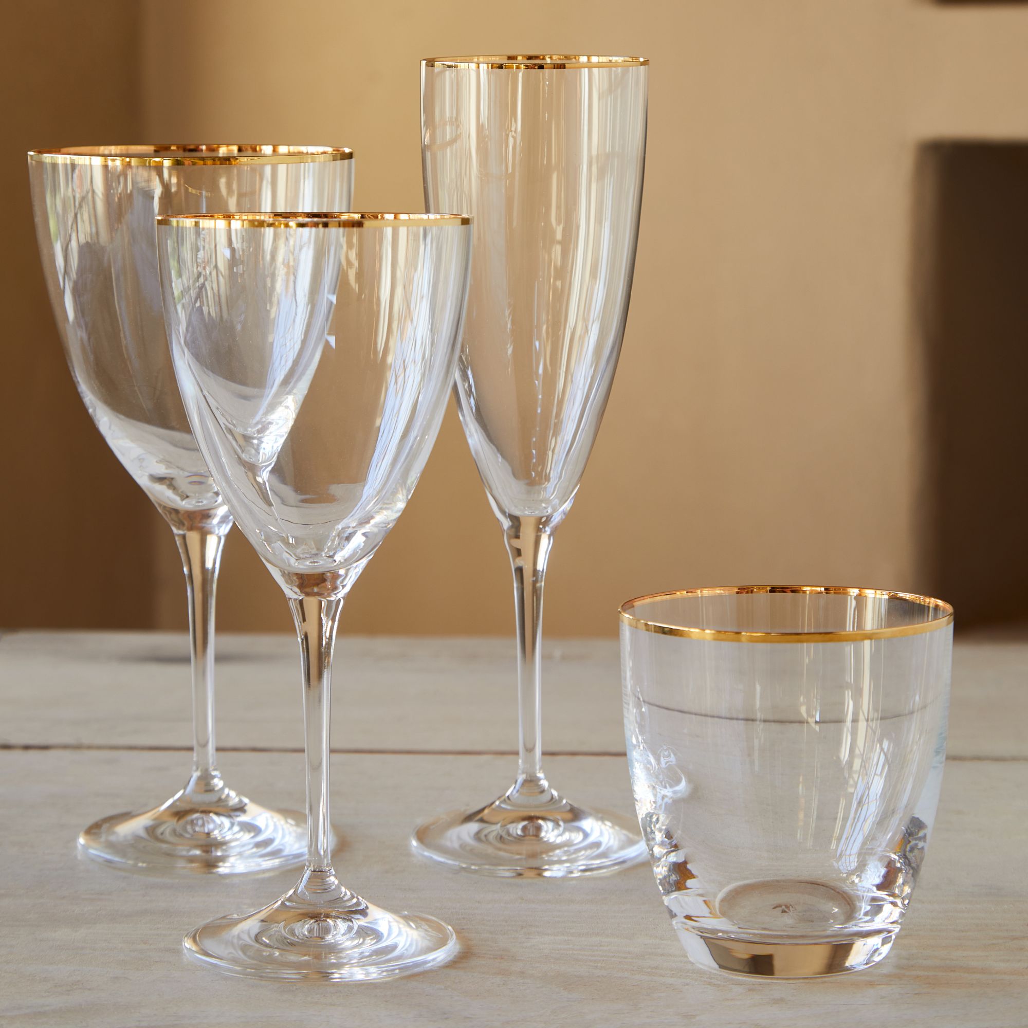 Set 6 Water Glasses with Golden Rim Sensa, Casafina by COSTA NOVA Set 6 Water Glasses with Golden Rim Sensa, Casafina by COSTA NOVA