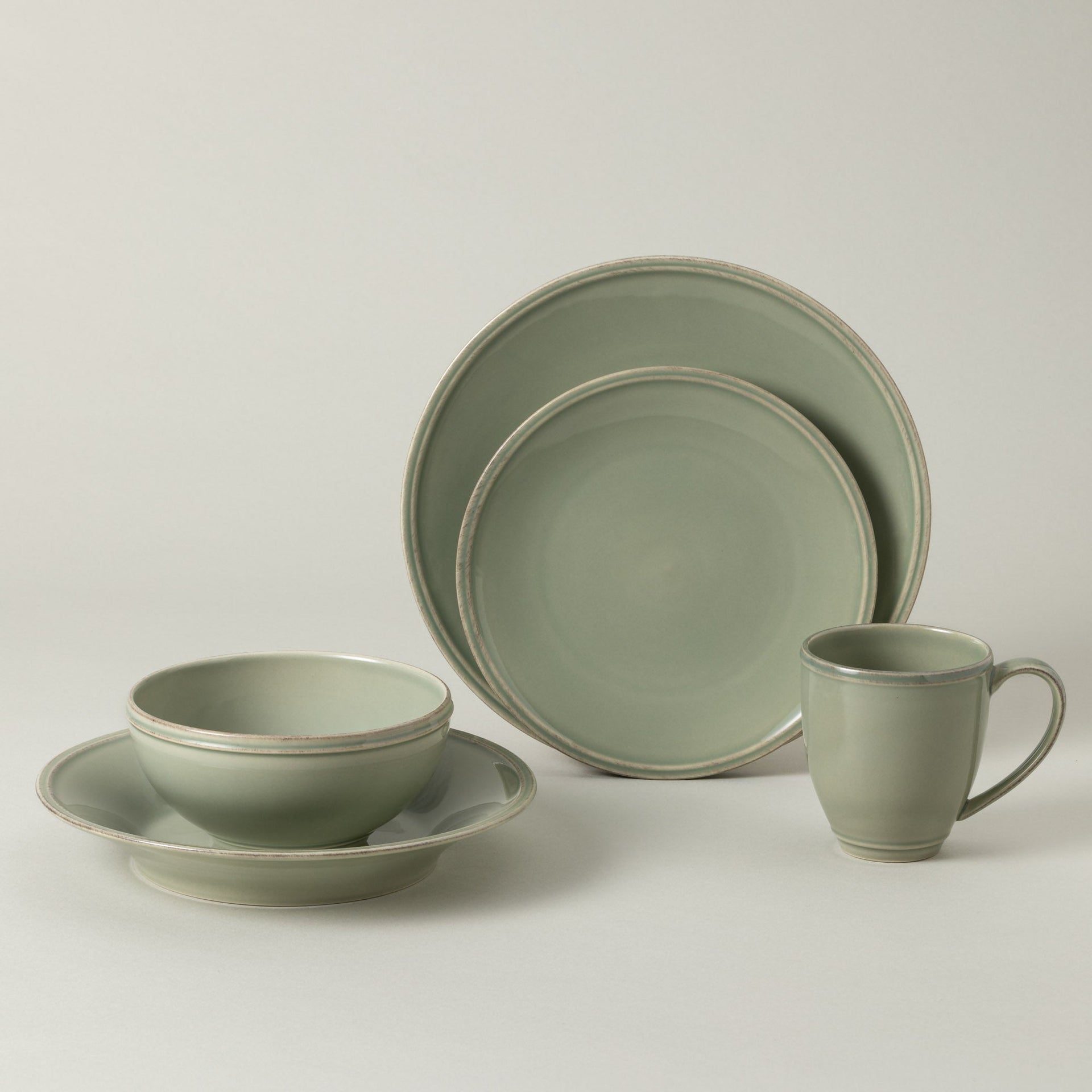 5-Piece Dinnerware Set Friso - Sage Green